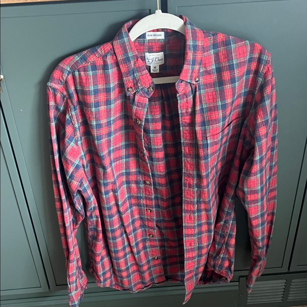 J. Crew Red and Blue Plaid Men's Shirt